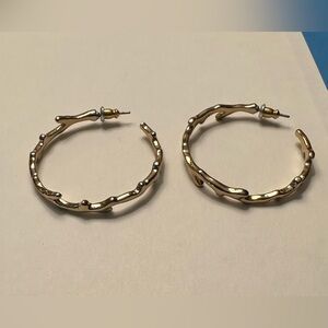 Stella and Dot gold coral hoops